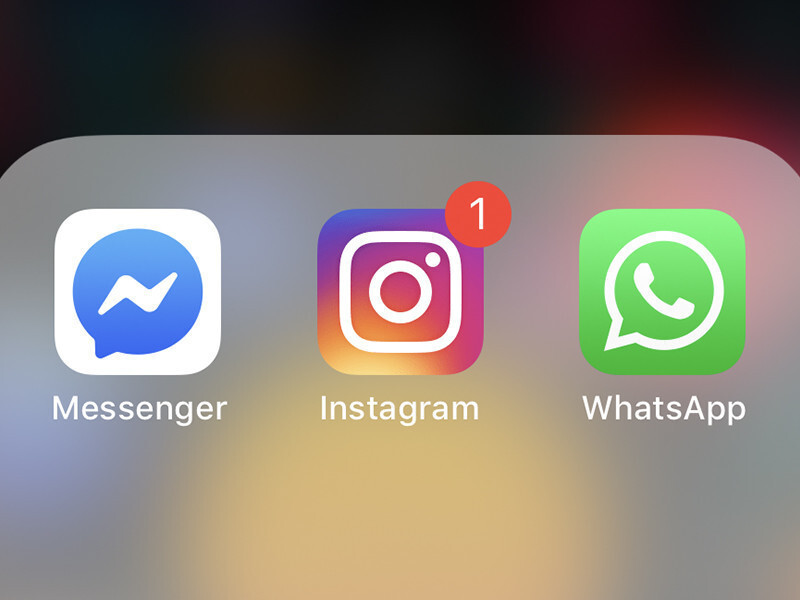 instagram, messenger e whatsapp